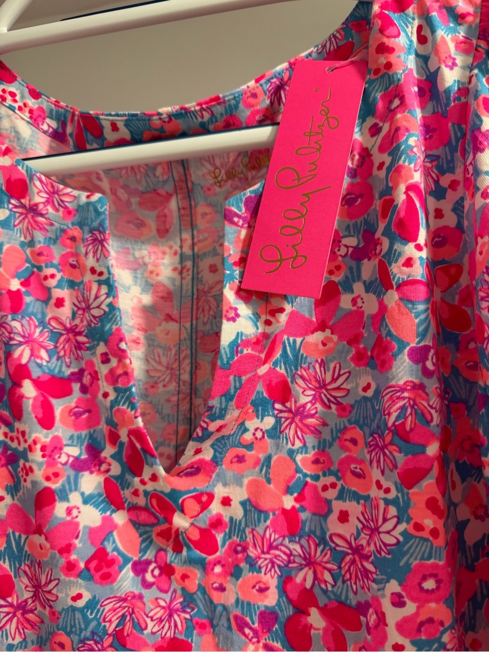 Lilly Pulitzer Pink and Blue Vibrant colors, Easley Floral Dress - Picture 3 of 3